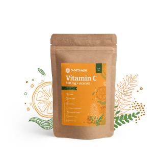 Vitamin C 500 mg + Acerola (malinové cucavé tablety) pro děti - 40 tab.