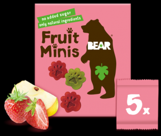 BEAR Minis ovocné jahoda a jablko 5x 20 g