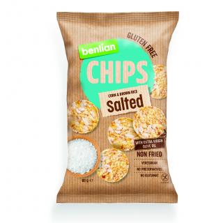 Benlian Rice Chips chipsy z kukuřice a hnědé rýže s mořskou solí 60 g