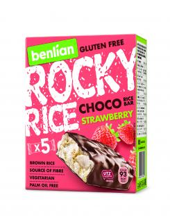 Benlian Rocky Rice rýžová tyčinka čokoláda - jahoda mulipack 5x 18 g