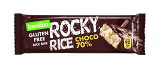 Benlian Rocky Rice rýžová tyčinka hořká 70 % čokoláda 18 g