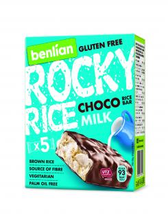 Benlian Rocky Rice rýžová tyčinka s mléčnou čokoládou mulipack 5x 18 g