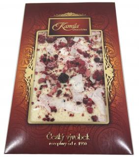 Kamila Chocolates Bílá čokoláda s kokosem,  malinami a ostružinami 70 g