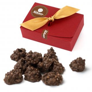 NUTSMAN Dárková krabička kešu hrudky se slaným karamelem v mléčné čokoládě 140 g