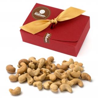 NUTSMAN Dárková krabička  kešu ořechy W320,pražené & solené uzené 150 g