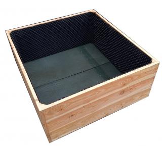 Vyvýšený modřínový záhon EKODOMOV GROW 4v1 120x120x44cm se sítí proti hlodavcům