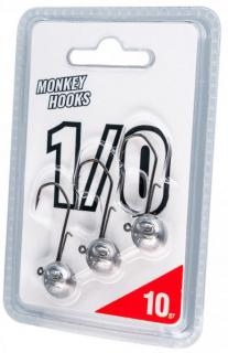 Monkey Lures Jigová hlavička MNKY Hooks 1/0 Raw 3ks Varianta: 10gr