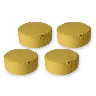 GADEO výhodná 4-dílná sada meditačních sedáků UNI, tmavě žlutá polštář s pohankovými slupkami + potah