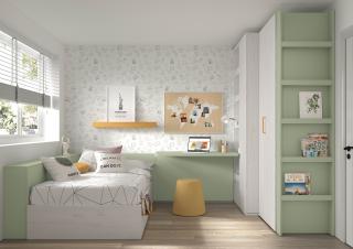 32mood - Studentský pokoj s postelí, peřiňákem, psacím stolem a šatní skříní