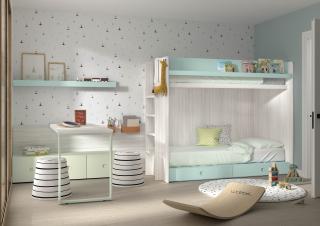 53mood -  Ros 1, Dětský pokoj, patrová postel a psací stůl