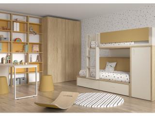 54mood - Dětský pokoj s patrovou postelí a bohatými úložnými prostory