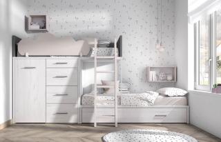 56mood - Dětský pokoj s patrovou postelí a úložnými prostory