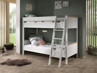 London patrová postel Barva: Bílá, Varianta postele: Dvě lůžka - horní a spodní + žebřík