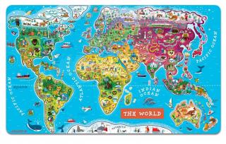 Velká závěsná magnetická mapa světa v angličtině