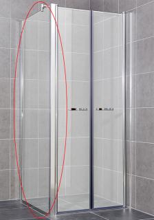 ARTTEC P-80 chrome - Pevná stěna 80 cm ke sprchovým dveřím COMFORT grape sklo