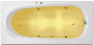 ARTTEC RHEY SURF + CHROMO 190 x 80 cm hydromasážní akrylátová vana  Prodloužená záruka + stěrka na sklo zdarma