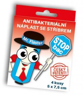 Antibakteriální náplast StopBac STERILE Normal 7,5 x 5 cm 4 ks