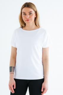 Bílé dámské tričko na jógu – nanosilver® BAT2 Velikost: L/XL