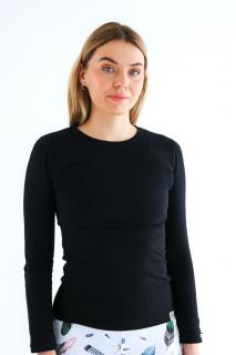 Černé dámské triko s dlouhým rukávem – nanosilver® Velikost: L