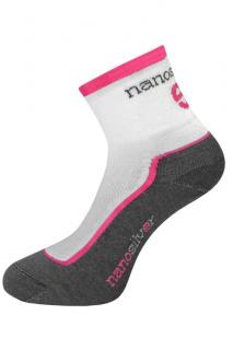 Cyklo ponožky se stříbrem + Coolmax® bílo/růžová Velikost: L 43/46