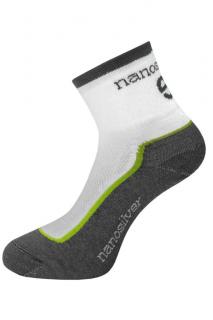Cyklo ponožky se stříbrem + Coolmax® světlé se zelenou Velikost: L 43/46