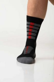 Letní trekingové ponožky se stříbrem šedo/červené Velikost: L 43/46