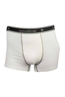 Nano boxerky s gumou nanosilver bez zadního švu bílé Velikost: L