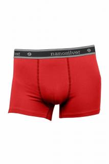Nano boxerky s gumou nanosilver bez zadního švu – červené Velikost: XL