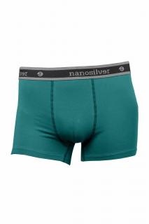 Nano boxerky s gumou nanosilver bez zadního švu – smaragdové Velikost: L