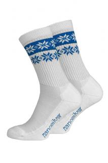 Zimní ponožky thermo SNOW bílá/modrá Velikost: L 43/46