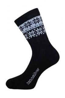Zimní ponožky thermo SNOW černá/bílá Velikost: L 43/46