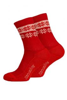 Zimní ponožky thermo SNOW červená/bílá Velikost: S 35/38
