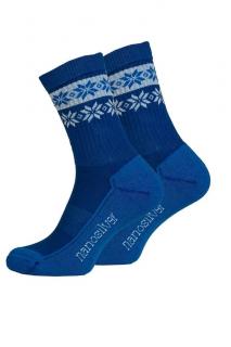 Zimní ponožky thermo SNOW modrá/bílá Velikost: L 43/46