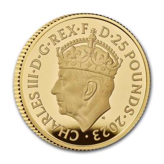 2023  The Coronation of His Majesty 1/4 oz Gold Proof Coin-zlatá korunovační mince