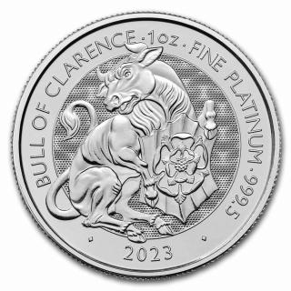 Investiční platinová mince Bull of Clarence 2021-heraldická série 1 Oz-Queen´s beasts 2023