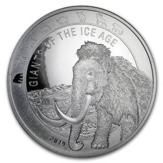 Investiční stříbrná mince Mamut Srstnatý 1 Kg 2020