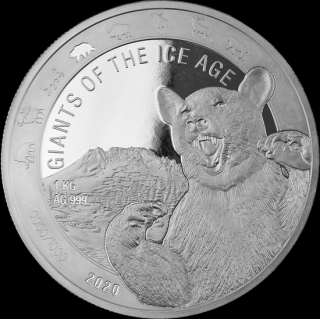 Investiční stříbrná mince Medvěd Jeskynní 1 Kg 2020