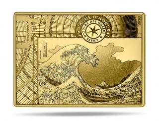 Investiční zlatá hranatá mince Hokusai 1/4 Oz  2020
