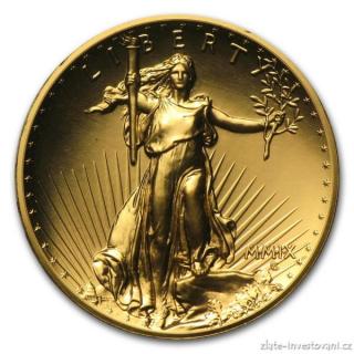 Investiční zlatá mince americký double Eagle 2009-ultra vysoký reliéf 1 Oz