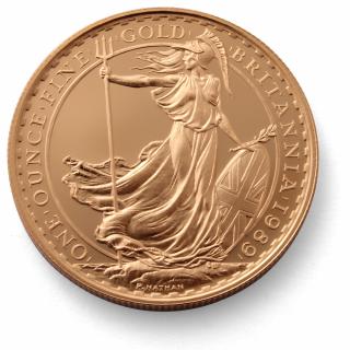 Investiční zlatá mince Britannia -1989 1 Oz