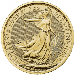 Investiční zlatá mince Britannia 2023- 1 Oz-král Charles III.