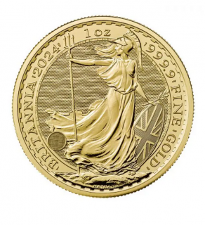 Investiční zlatá mince Britannia 2024- 1 Oz-král Charles III.