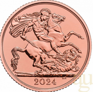 Investiční zlatá mince britský double Sovereign -2024 Charles III.