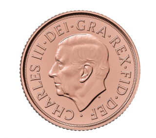 Investiční zlatá mince britský pamětní Sovereign -2022-Charles III.