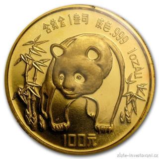Investiční zlatá mince čínská Panda 1986 1 Oz