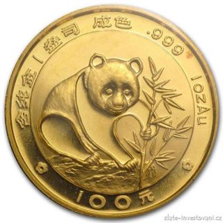 Investiční zlatá mince čínská Panda 1988 1 Oz