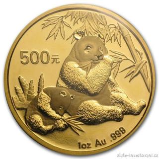 Investiční zlatá mince čínská Panda 2007 1 Oz