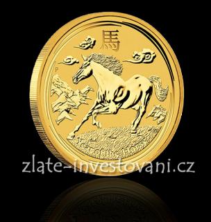 Investiční zlatá mince rok koně 2014 1/20 Oz
