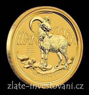 Investiční zlatá mince rok Kozy 2015 1/20 Oz