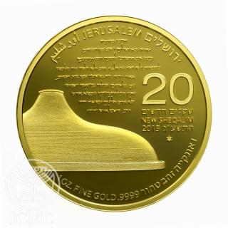 Investiční zlatá mince Svatyně knihy-Shrine of the Book 2013-1 Oz